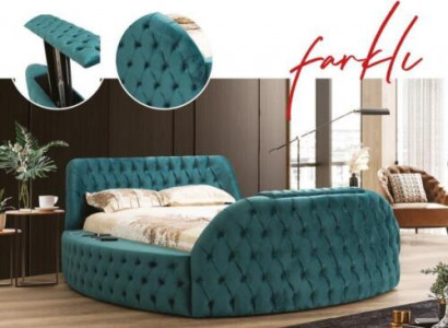 Multipurpose Bed Shelf USB Charging Station Double Fabric Bed 180x200