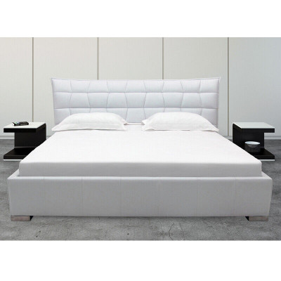 Leather design bed double beds luxury marriage modern hotel frame sleep