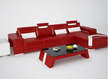 Living Room Furniture Set 3-piece. Corner Sofa, Stool, Table