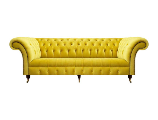 Design Modern Textile Sofa Three-seater Couch Furniture Chesterfield Interior