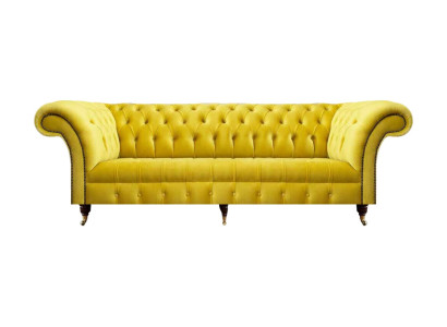 Design Modern Textile Sofa Three-seater Couch Furniture Chesterfield Interior