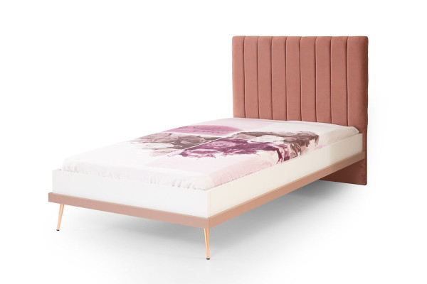 Exclusive pink children's bed, designer wooden bed, bedroom youth bed