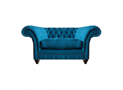Luxury Blue Armchair Living Room Seat Furniture Chesterfield Upholstered Furniture Textile New