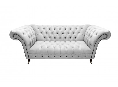Modern white design furniture Chesterfield two-seater sofa couch living room