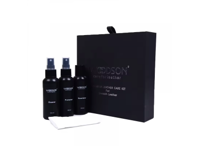 Cleaning and care set for leather materials 3-piece care spray set