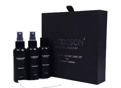 Cleaning and care set for leather materials 3-piece care spray set