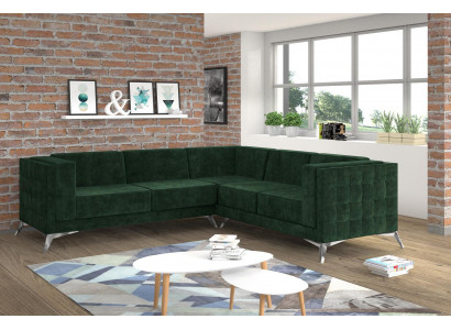 Sofa L-Shape Chesterfield Couch Living Area Set Design Classic