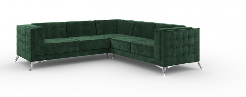 Sofa L-Shape Chesterfield Couch Living Area Set Design Classic