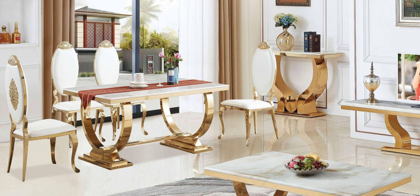 Dining table, dining room set, dining group, classic table 5-piece set, chair, new.