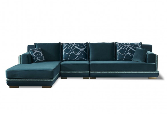 Living landscape L-shape corner sofa couch design upholstered textile settee sofa