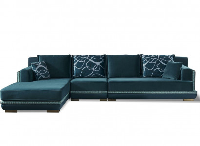 Living landscape L-shape corner sofa couch design upholstered textile settee sofa
