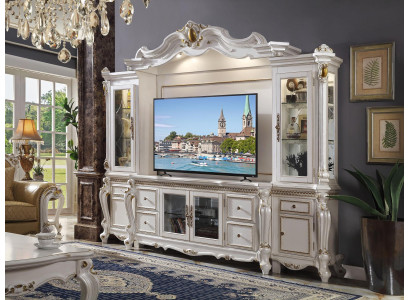 Television Wall Classic Living Room Wall Real Handcrafted Wood Decoration Display Cabinet Shelf