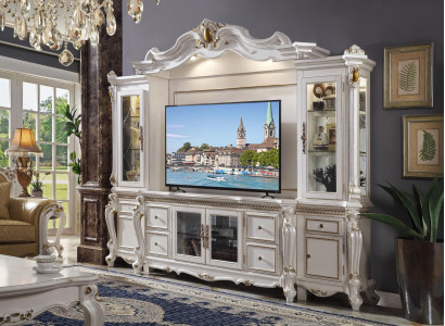 Television Wall Classic Living Room Wall Real Handcrafted Wood Decoration Display Cabinet Shelf