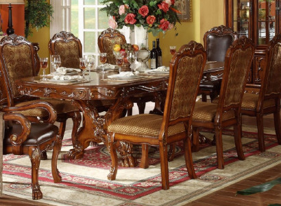 Classic dining table set wooden dining room set 6x chair chairs