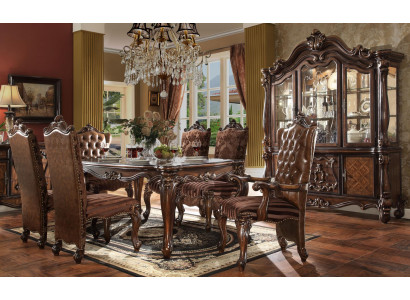 Complete Decoration Set Dining Table + 6 Chairs Dining Room Set Dining Group Wood Table