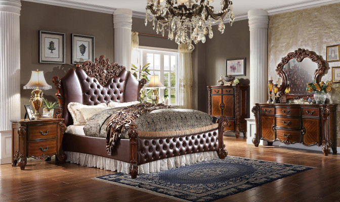 Bed 2x Nightstands 3-piece Set Furniture Baroque Rococo Bedroom 180x200
