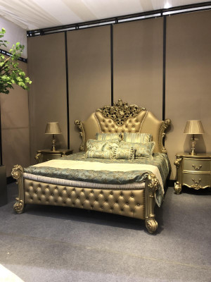 Bedroom 3-piece set, bed with 2 bedside tables, double luxury beds