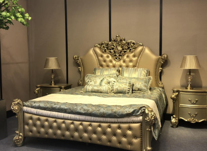 Bedroom 3-piece set, bed with 2 bedside tables, double luxury beds