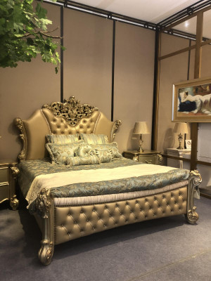 Bedroom 3-piece set, bed with 2 bedside tables, double luxury beds