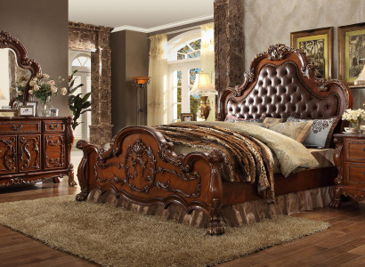 Bed 2x Bedside Tables 3-piece Set Furniture Baroque Rococo Bedroom Set