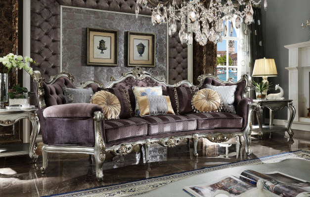 Classic four-seater living room couch textile Rococo Baroque luxury sofa