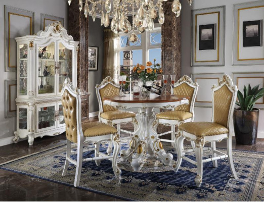 Round dining room + 4 chairs decoration set suite round dining table wooden furniture
