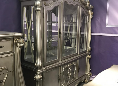 Display Glass Bar Cabinet Home Baroque Cabinets Wall Shelf Wood Display Case