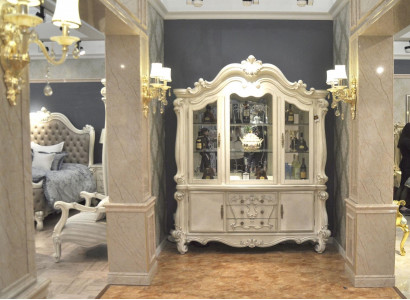 Luxury display showcase vitrines glass cabinet antique style baroque rococo
