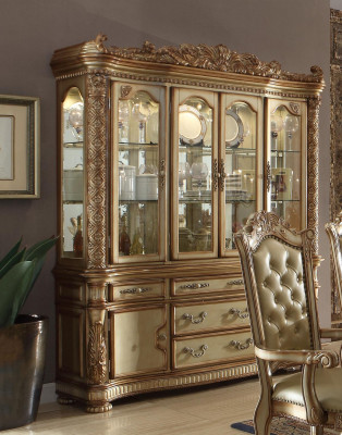 Luxury Display Showcase Cabinet Glass Antique Style Baroque Rococo