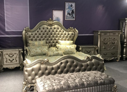 Bed design double bed beds luxury classic baroque rococo Chesterfield