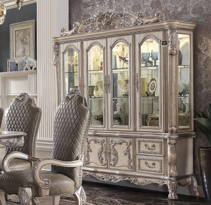 Classic design showcase glass cabinet display cupboard shelf Baroque
