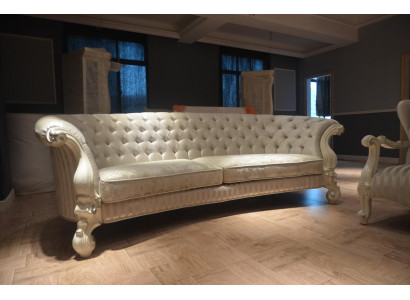 Sofa 4-seater couch design upholstery Chesterfield seat set leather textile