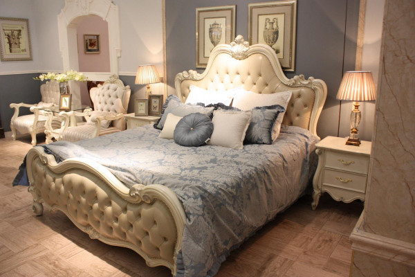 Design bed double luxury sleeping room decor beds leather hotel 180x200cm