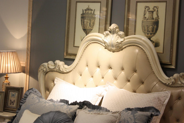 Design bed double luxury sleeping room decor beds leather hotel 180x200cm