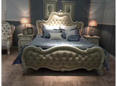Design bed double luxury sleep room beds leather hotel 180x200cm