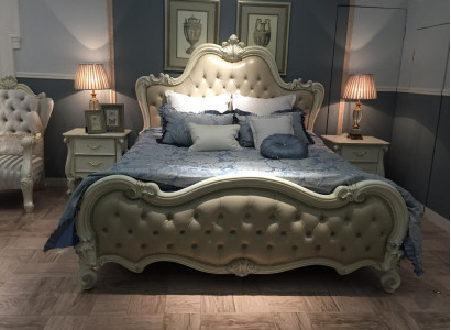 Design bed double luxury sleep room beds leather hotel 180x200cm