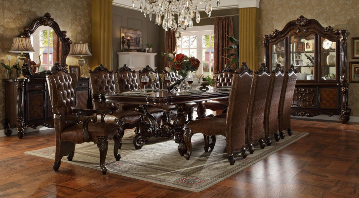 Dining set 9-piece Baroque Rococo table 8x chairs chair group