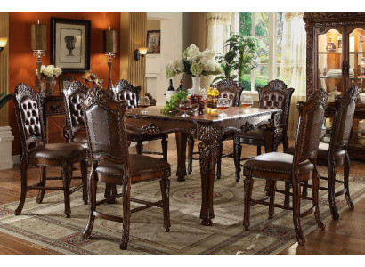 Designer dining room furniture rectangular wood table x8 chairs 9-piece set