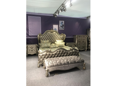 Bed 2x Nightstand 3-piece Bedroom Set Design Luxury Beds Chesterfield
