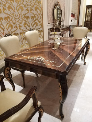 Dining table 4 chairs chair dining room decoration set Rococo Baroque table tables