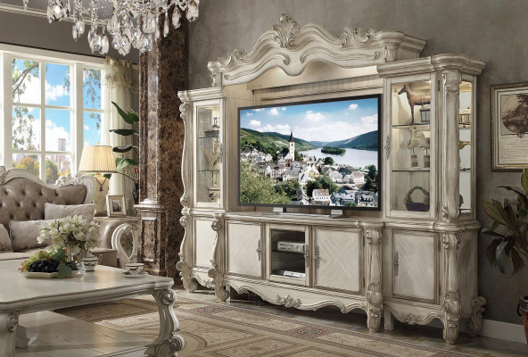 Classical wall unit TV wall wood style baroque shelf living room furniture