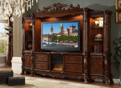 Living room wall TV wall wood style baroque shelf classic living room furniture