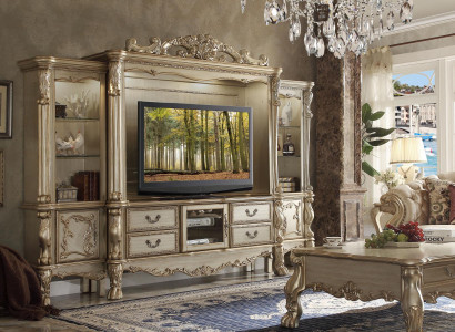 TV wall wood style baroque shelf living room furniture cabinet new classic