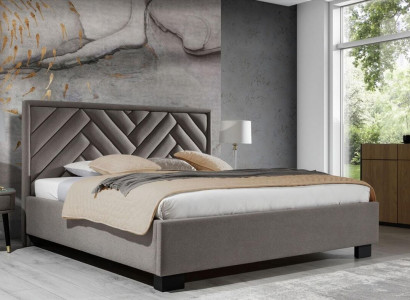 Upholstered bed furniture bedroom beds taupe brown 200x200cm velvet