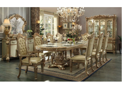 Dining room set suite display cabinet table 8x chairs dresser mirror baroque