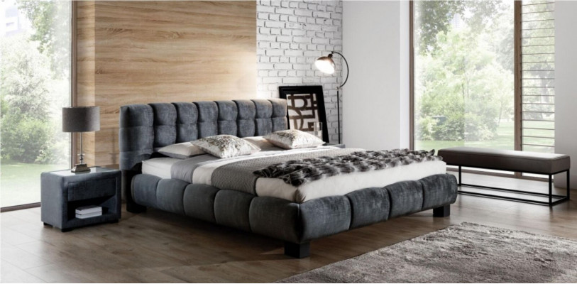 Bed Grey Bedroom Furniture Textile Design 160x200cm Beds Velvet