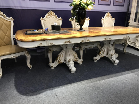 Baroque Rococo style furniture dining table tables dining room set carved