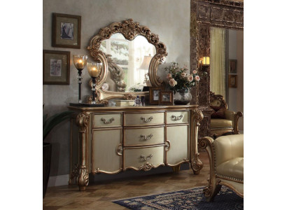 Buffet Sideboard Dresser Mirror Genuine Handcraft Wood Classic Baroque Rococo