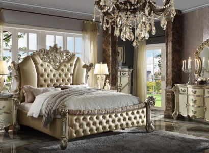5-piece furniture set bed + 2x nightstand + dresser + mirror bedroom