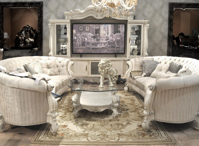 Complete sofa set 4+4 seater designer living landscape 2-piece group